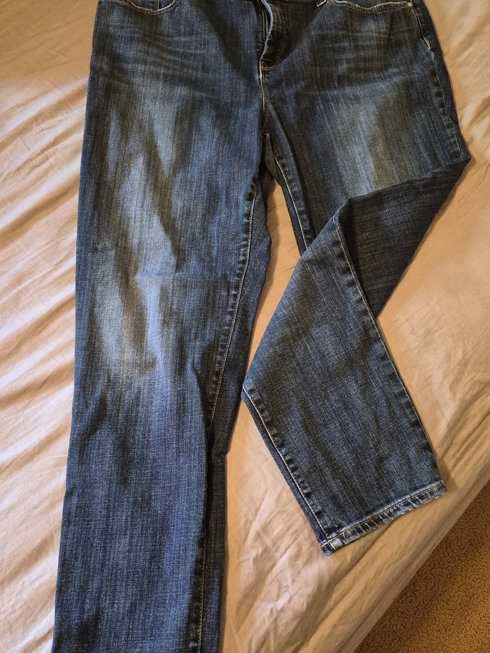 Classic Straight-Leg Ankle Length Blue Jeans
